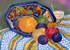 Blue Bowl and Fruits